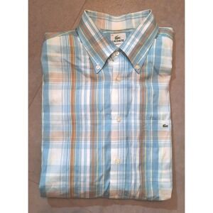 Lascote Mens Button Down Shirt Size 44 Plaid Pre-owned